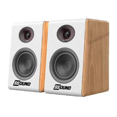 Imagem de  Monitor de Áudio Ssound SS-003 80W RMS Bluetooth/Optical/USB/RCA-Branco