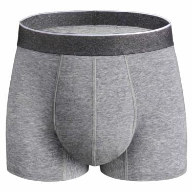 Imagem de REELINDRY Cueca boxer masculina lavável para incontinência, 65 g, absorvente à prova de vazamento, reutilizável para controle da bexiga, 1 pacote (cinza, 3X)