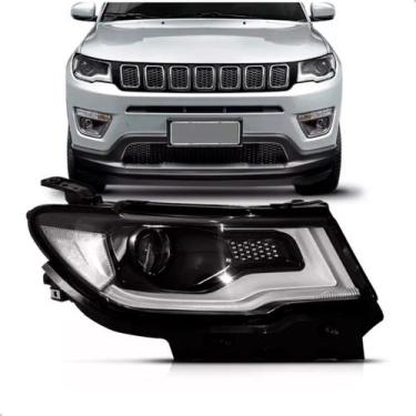 Imagem de Farol Compass 2017 A 2021 Eletrico Com Motor Com Xenon e Led - SP ACES