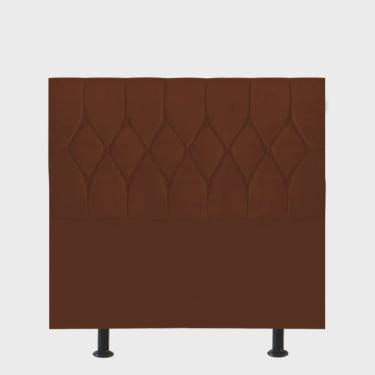 Imagem de Cabeceira Estofada Istambul Botão Capitonê 120cm Viúva Solteirão Para Cama Box Quarto Suede Terracota Telha - Ahz Móveis