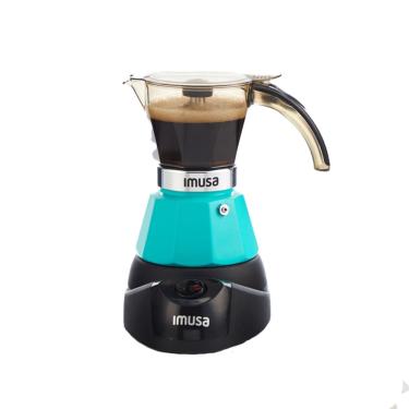 Imagem de Máquina de café expresso elétrica Imusa 2 ou 3 xícaras de cor azul-petróleo
