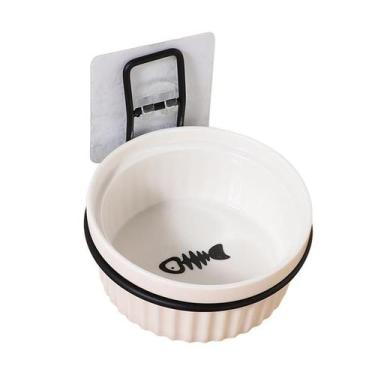 Imagem de Conjunto de Comedouro para Gato em Cerâmica - Fixo na Parede (Tigela B