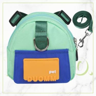 Imagem de Mochila Pet com Peitoral e Guia Várias Cores M e G - Pet&CO., Verde&am