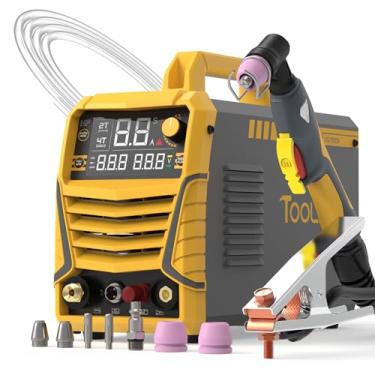 Imagem de TOOLIOM Cortador de plasma, arco piloto sem toque, tela LED grande, máquina de corte inversor CC de corte limpo de 50 A com tensão dupla de 110/220 V, IGBT máxima de 3/4 polegadas, corte limpo,