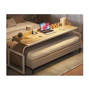 Imagem de Mesa de cama, mesa de computador sobre a cama com rodas, mesa de trabalho de computador ajustável em altura ajustável sobre rodas para jantar de trabalho