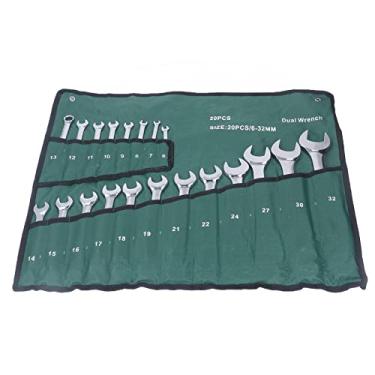 Imagem de 20Pcs Combinação Wrench Set Metric CRV Spanner Aço Cromado Chavetas Duplas Ferramenta de Mão 6-32mm para Reparação Automotiva Profissional