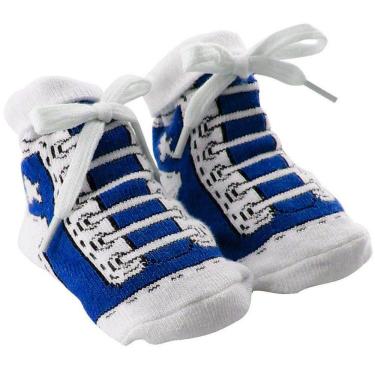 Imagem de Meia Para Bebês Sapatinho Tênis Antiderrapante 0 a 12 Meses