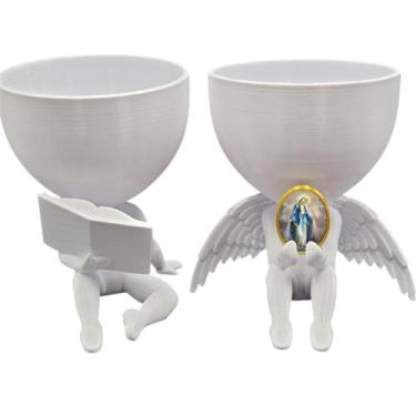 Imagem de Kit Decoração Nossa Senhora das Graças Anjinho Lendo Biblia - Point da