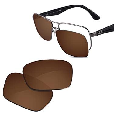 Imagem de Glintbay Lentes de óculos de sol de substituição 100% precisas para RayBan RB3516-59 - Marrom polarizado