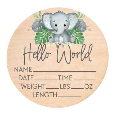 Imagem de Sinal de nascimento Yippee Daisy Hello World Elephant Hospital