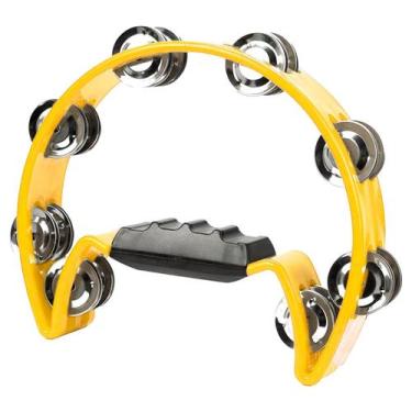 Imagem de Pandeiro Pandeirola Meia Lua 16 Jingles - Preto - MXT, AMARELO