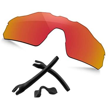 Imagem de TRUSHELL Lentes de reposição polarizadas | Kits de borracha para óculos de sol Oakley Radar EV Pitch OO9211 Vermelho fogo - Polarizado