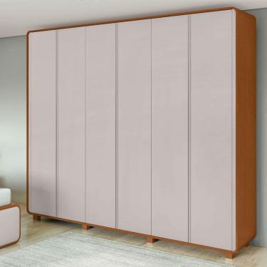Imagem de Guarda Roupa Casal Ambiente Loop 6 Portas Frassino Off White com Pés – Lopas