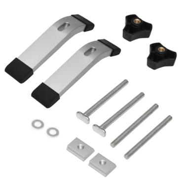 Imagem de WeiLaiKeQi As faixas T seguram o grampo de ação rápida multiuso com a liga de alumínio Bolt e Silder para roteadores DIY de madeira, Branco