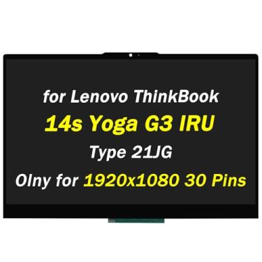 Imagem de PEHDPVS Tela de substituição para Lenovo ThinkBook Yoga 14s G3 IRU Type 21JG 60HZ 30PINS 1920x1080 14 polegadas LCD LED painel de exibição de laptop (apenas para tela sensível ao toque)