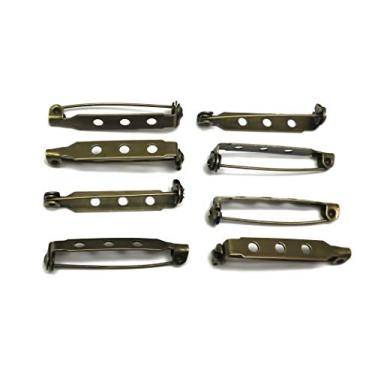 Imagem de Broche com fecho traseiro de um pino para encontrar insígnias de crachá, barras de citação, corpete, etiquetas de nome, pinos de brinquedo e fabricação de joias, Antique Bronze 30mm-100pcs, 20MM, 1