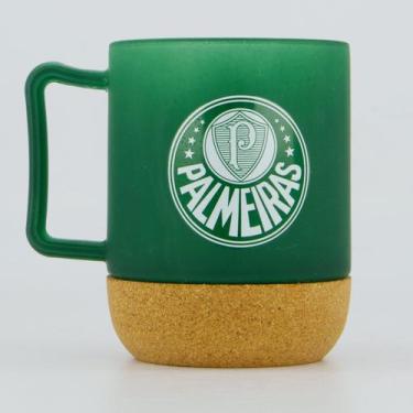 Imagem de Caneca Palmeiras Vidro Porta Copos Rolha - Brasfoot, Único