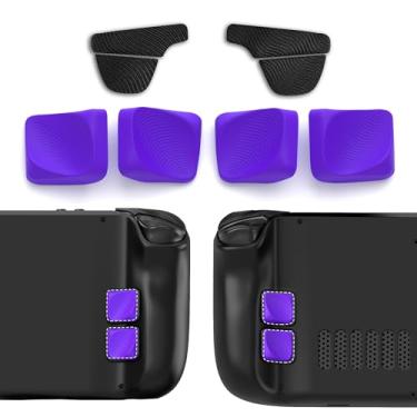 Imagem de PlayVital Ergonomic Grip Kit for Steam Deck – Silicone Back Button Enhancement Kit & Anti-Slip Trigger Grips – Purple (Compatible with LCD/OLED Models)