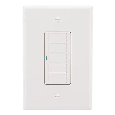 Imagem de Cree Connected Max Smart Intra-Parede Controlador de Cena de 5 Botões para Lâmpadas Inteligentes Max, Compatível com Qualquer Lâmpada Connected Max Smart, Bluetooth + WiFi, Branco, 1 Controlador