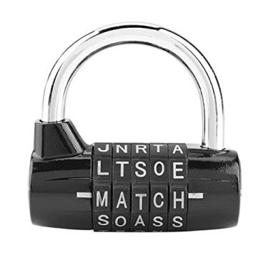 Imagem de Código Lock Padlock 5 Digado Digit Combinação Segurança Segurança Bloqueio Para viajar a mala Gym Locker DE ZINC Green 65x66x40mm (Preto)