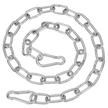 Imagem de PATIKIL Corrente de fitness de 9,5 cm x 101,4 cm, corrente de cadeira giratória para varanda, extensão de fitness, kit de ferragens, portão, elos de portão, trava de corrente para saco de pancadas