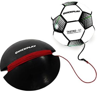 Imagem de Bola de Treino de Futebol QuickPlay Replay | Bola de Treino Elástica Ajustável com Peso Base O Melhor Treinador de Habilidades de Futebol Mãos Livres, Size 4 Soccer Ball (Youth)