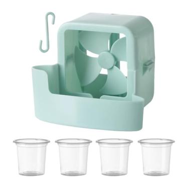 Imagem de Kuntesetty Ventilador de gelo portátil para refrigeração doméstica de verão, ventilador agitador com resfriamento rápido, adicione cubos de gelo para mesa, Azul