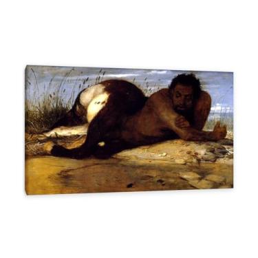 Imagem de ZUJGHSJG Reprodução de arte famosa de pôsteres de pinturas famosas Centauro Olhando para Peixes Impressão em Tela Arte de Parede Imagem para Quarto Decoração de Escritório em Casa 65 x 40 cm (26 x 16