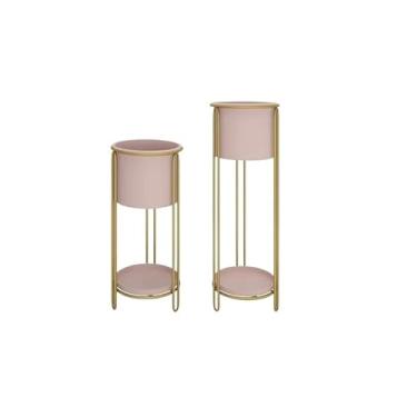Imagem de Suporte para Flores Sala de estar piso planta stands nordic luz luxo ferro planta prateleiras simples tv gabinete sofá prateleira lateral interior vaso prateleira Prateleira para Plantas(PINK)