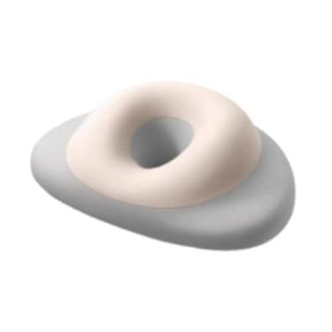 Imagem de YWJLQH Travesseiro para dormir com a face voltada para baixo, respirável, ergonômico, apoio de cabeça, almofada de apoio para o pescoço, almofadas de, Cinzento/Branco