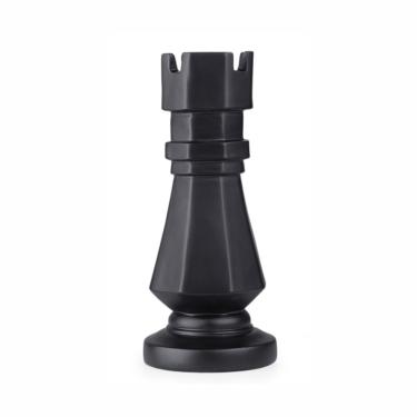 Imagem de Escultura Em Resina Maciça Xadrez Preto Fosco Bella Art Torre