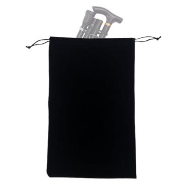 Imagem de EDWERD Bolsa De Armazenamento Portátil Dobrável Para Bengalas, Protetora Flanela Organizador Viagem Idosos Com Deficiência (Preto)