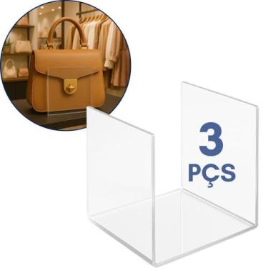 Imagem de Kit 3 Expositor Bolsa 10x10cm Lojas Moda Feminina Expositor Display Cl