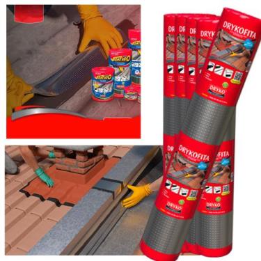 Imagem de Kit c/ 2 Fita Asfaltica Multiuso 90cm Manta Aluminizada Alumínio Adesi