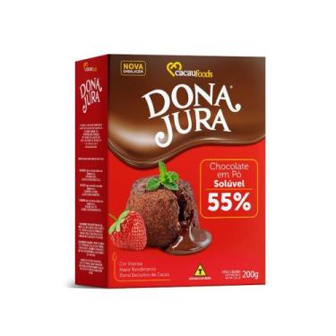 Imagem de Chocolate em pó solúvel 55% cacau 200g dona jura cacau foods