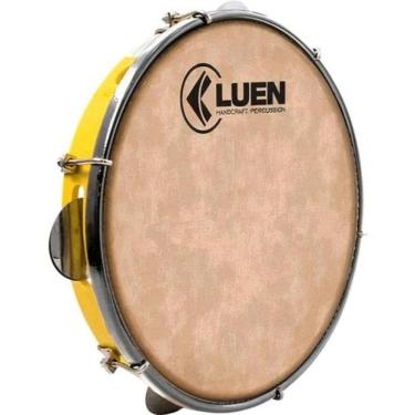 Imagem de Pandeiro 10&quot; Pele Animal Luen Produto na cor Amarelo.