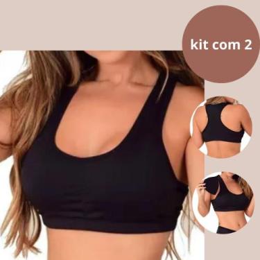 Imagem de kit 2 top fitness com bojo removível - valen store, Sortida, Cores lis