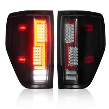 Imagem de Luzes traseiras de LED para Ford F150 2009 2010 2011 2012 2013 2014 (modelo de cama Fleetside), conjunto de lanterna traseira, lente fumê cromada, BL3Z13404AB, BL3Z13404B, BL3Z13405AB, BL3Z13405AB