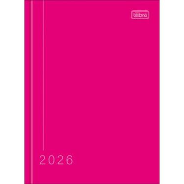 Imagem de Agenda 2026 Costurada Diária Pepper M4 Rosa 12,3 x 16,6cm Tilibra