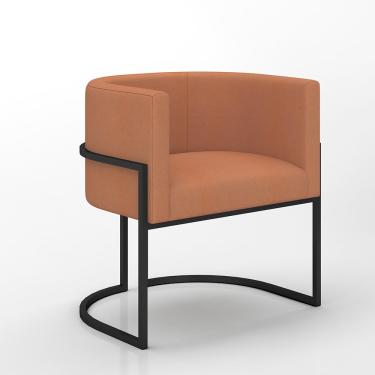 Imagem de Poltrona Estofada Oregon Preto Fosco/suede Terracota - M. Arapongas