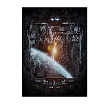 Imagem de Cobertor de espaço sideral, painel de controle da tela do cockpit no mundo dos Androids Stardust, cobertor micro-Fleece ultra macio e confortável para sofá ou quarto, 101,6 cm x 127 cm laranja cinza