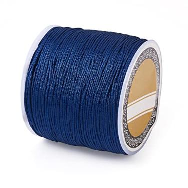 Imagem de Cheriswelry Fio De Nylon Para Contas 100 M E 0,8 Mm, Azul Meia-Noite, Nó Chinês, Rabo Rato, Rolo Linha Macramê, Fazer Joias, Materiais Embrulho Kumihimo, Artesanato Faça Você Mesmo