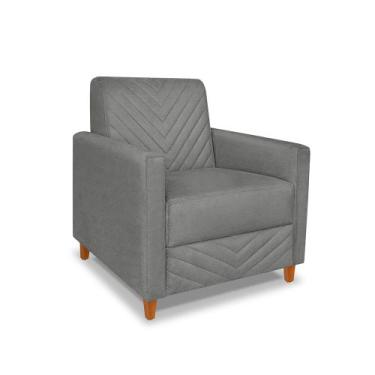 Imagem de Poltrona Mavie Veludo - Lucadi Home, Veludo Cinza Chumbo