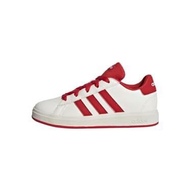 Imagem de adidas Tênis infantil unissex Grand Court 2.0, Branco/vermelho universitário/preto, 11.5 Little Kid