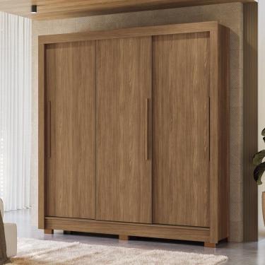 Imagem de Guarda-roupa 3 Portas Correr 2 Gavetas Maringá Jatoba