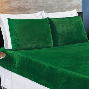 Imagem de Jogo de Cama Biasoft Queen 03 Peças Manta Flannel - Bia Enxovais, Verd