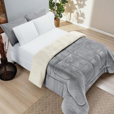 Imagem de Coberdrom Everest Casal Queen Manta Sherpa 150g - Cinza - Bia Enxovais