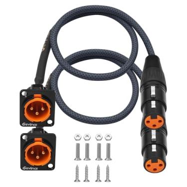 Imagem de Devinal Cabo XLR de passagem, adaptador de conector XLR macho para montagem em painel fêmea, conversor de alimentação/passagem de microfone para caixa de palco, painel de remendo, caixa de chão (macho