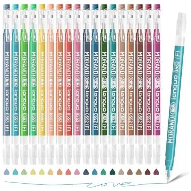 Imagem de Joyask Canetas de gel para colorir, pacote com 18 canetas coloridas para papel preto e papel branco, canetas de ponta fina de 0,6 mm para colorir, escrever, desenhar, diário, anotações, escritório