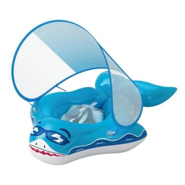 Imagem de Flutuador para Bebés com Toldo | Bóia Impermeável Para Piscina De Bebé Com Capota,Anel Dobrável com Sombra e Proteção UV, Brinquedos para Crianças, para Natação ao Ar Livre na Praia e Jardim